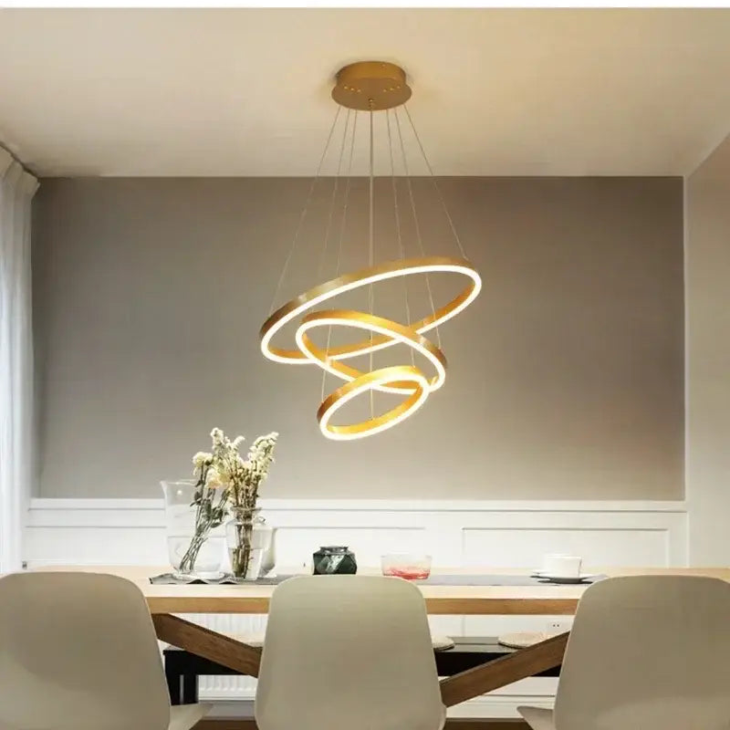 Bronze LED Rings Chandelier