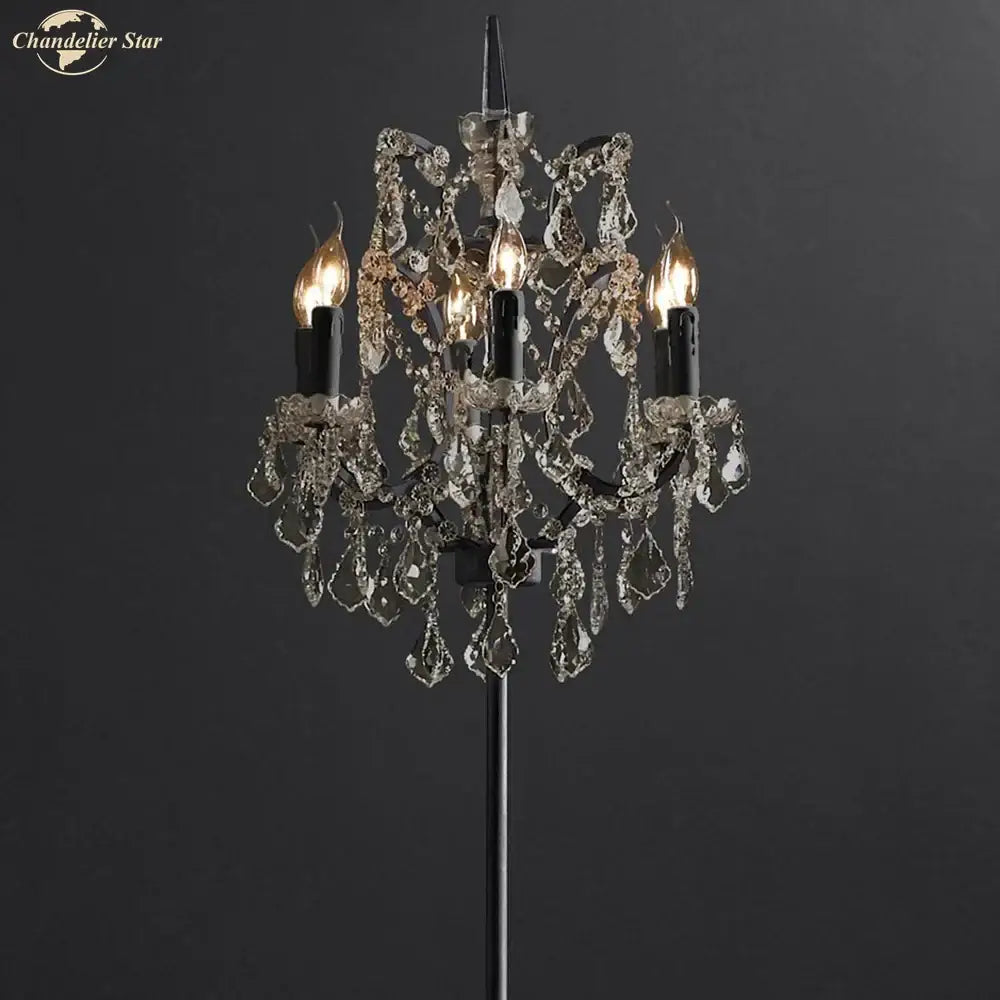 Black Crystal Floor Lamp