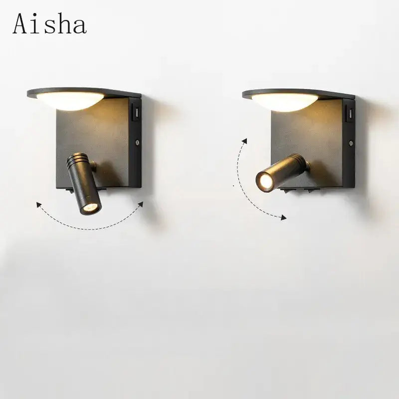 Black LED Square Wall Lamp