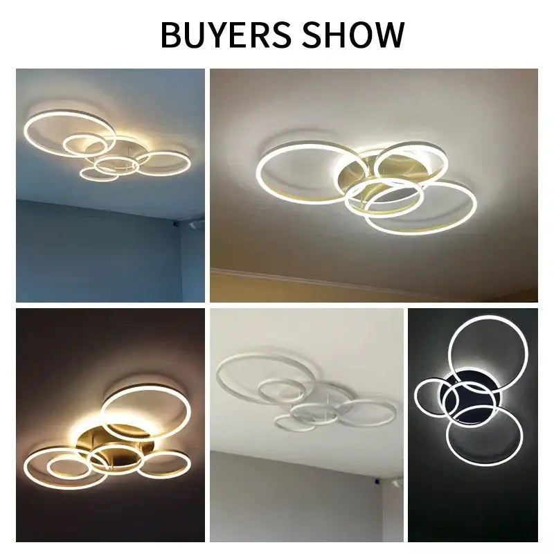Gold Round Ceiling Chandelier Circle Ring Design