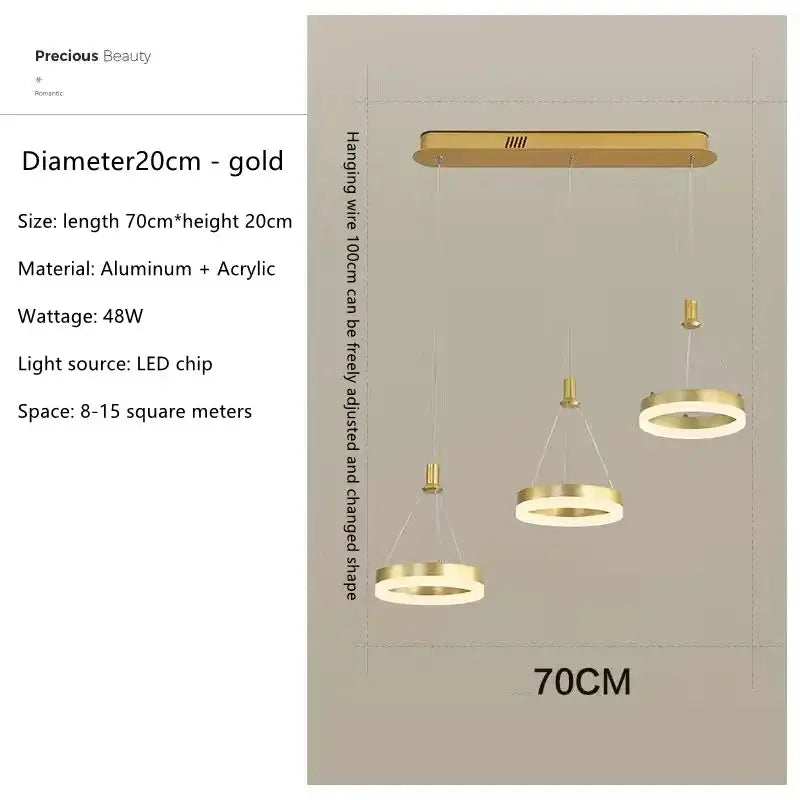 Gold Round Ceiling Chandelier Circle Ring Design