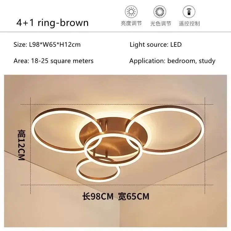 Gold Round Ceiling Chandelier Circle Ring Design