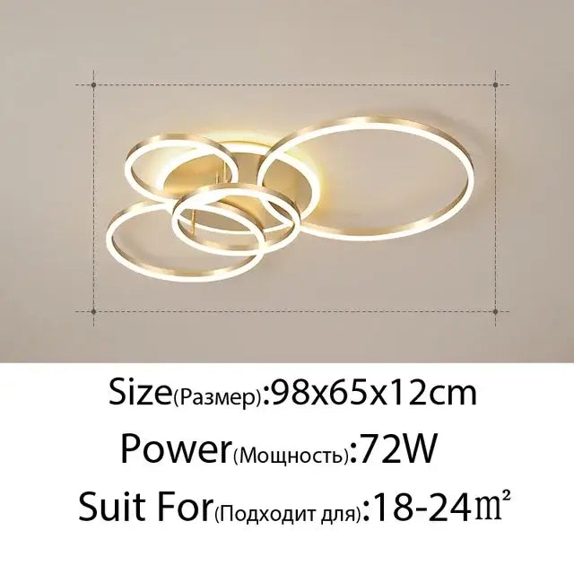 Gold Round Ceiling Chandelier Circle Ring Design