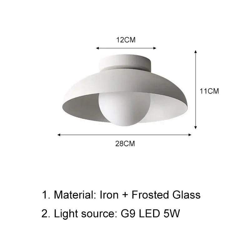 White Round Ceiling Light Minimalist Bedroom