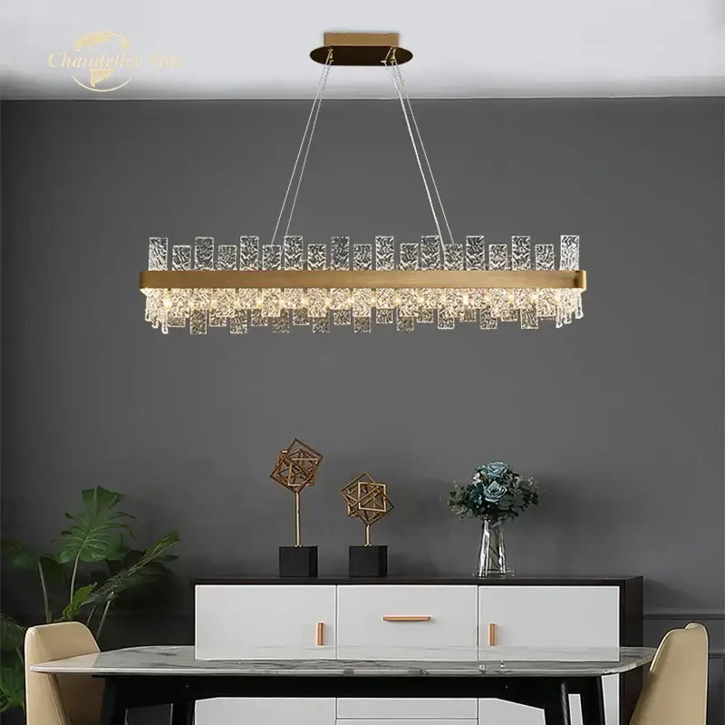 Gold Round Glass Chandelier