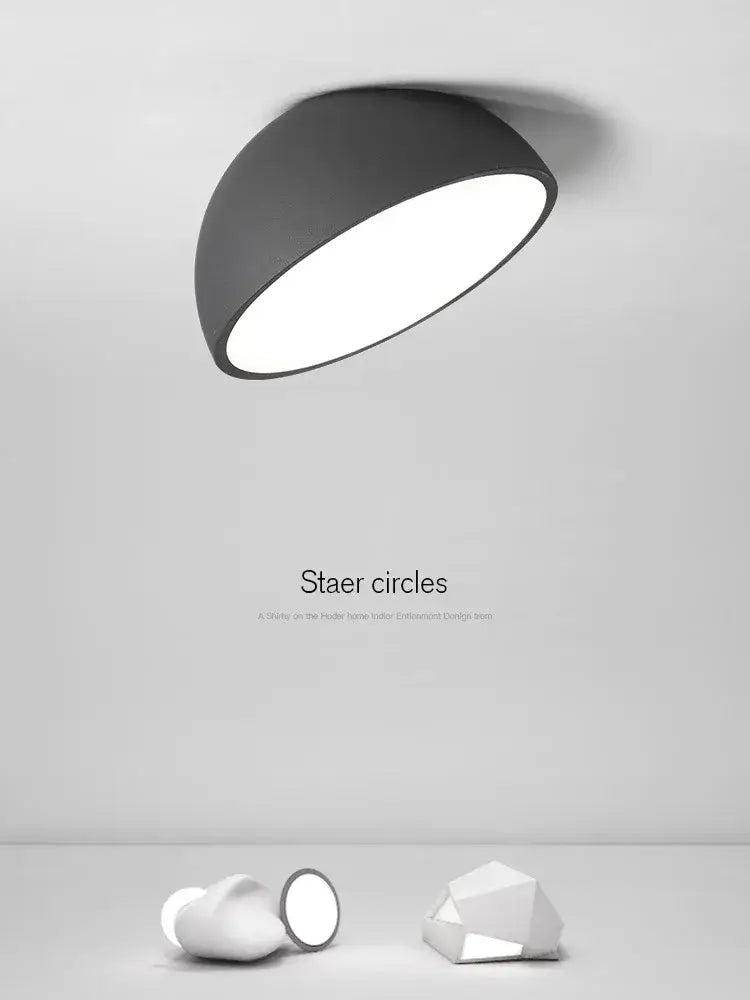 White Semicircular Ceiling Light