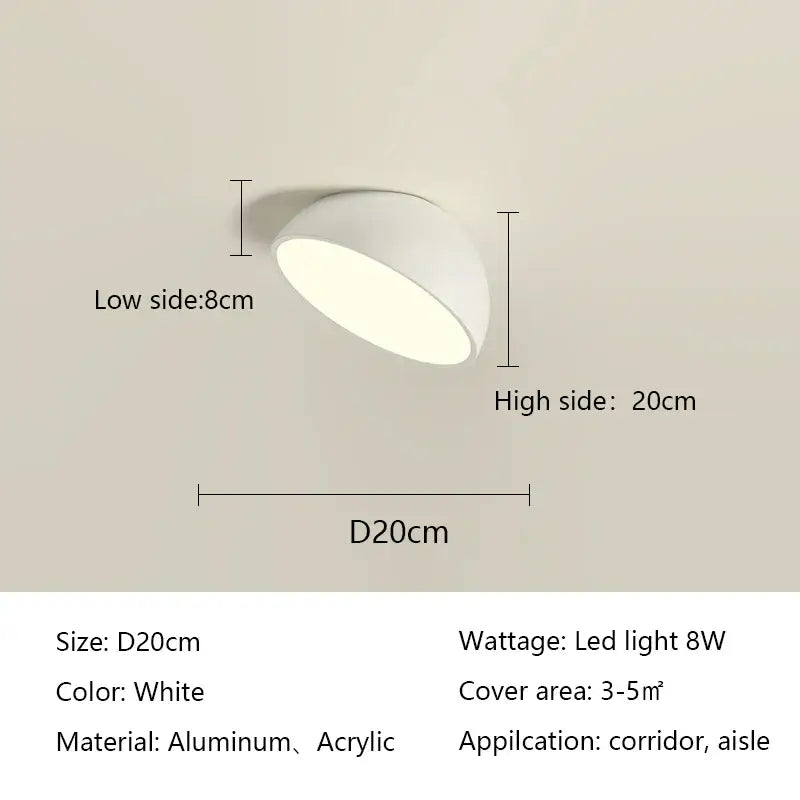 White Semicircular Ceiling Light