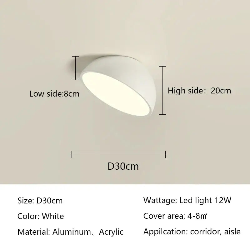 White Semicircular Ceiling Light