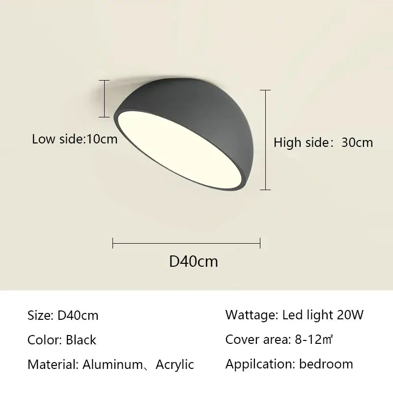 White Semicircular Ceiling Light
