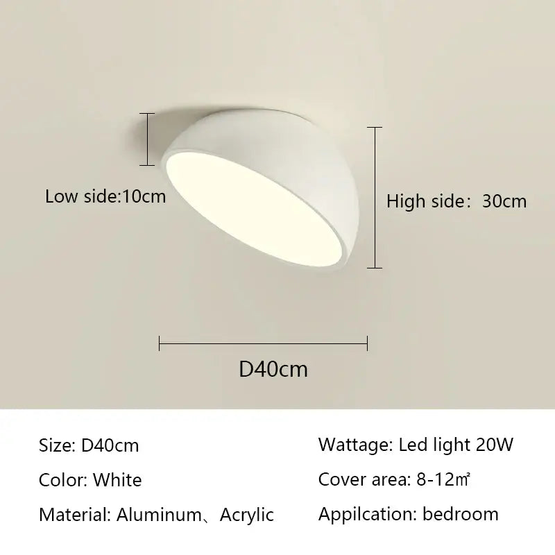 White Semicircular Ceiling Light