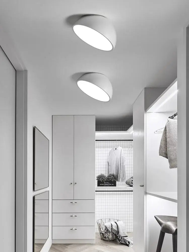 White Semicircular Ceiling Light
