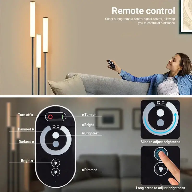 Black LED Shelf Floor Lamp