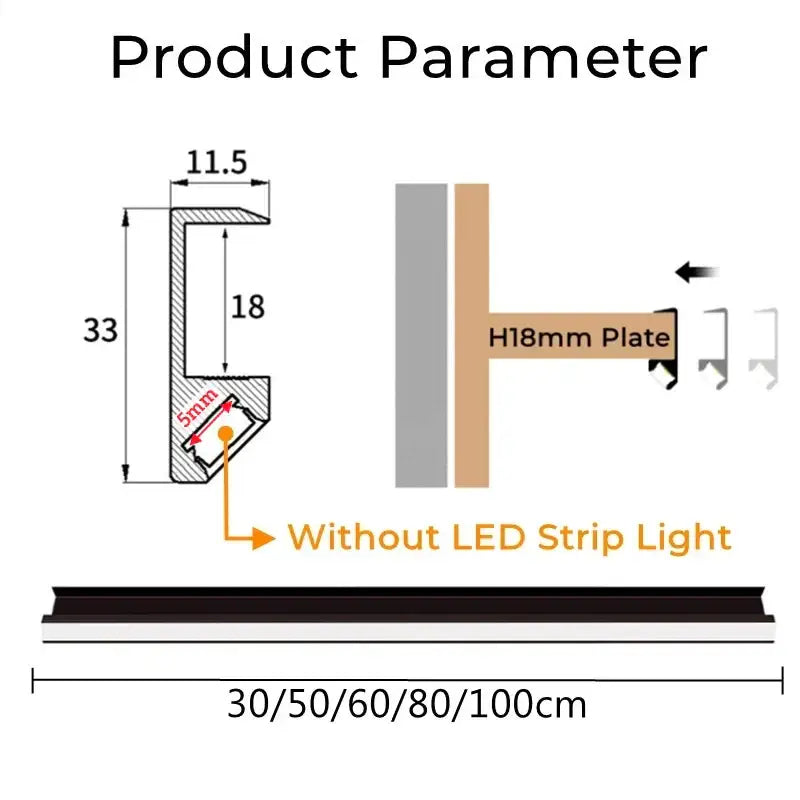 Black LED Shelf Light