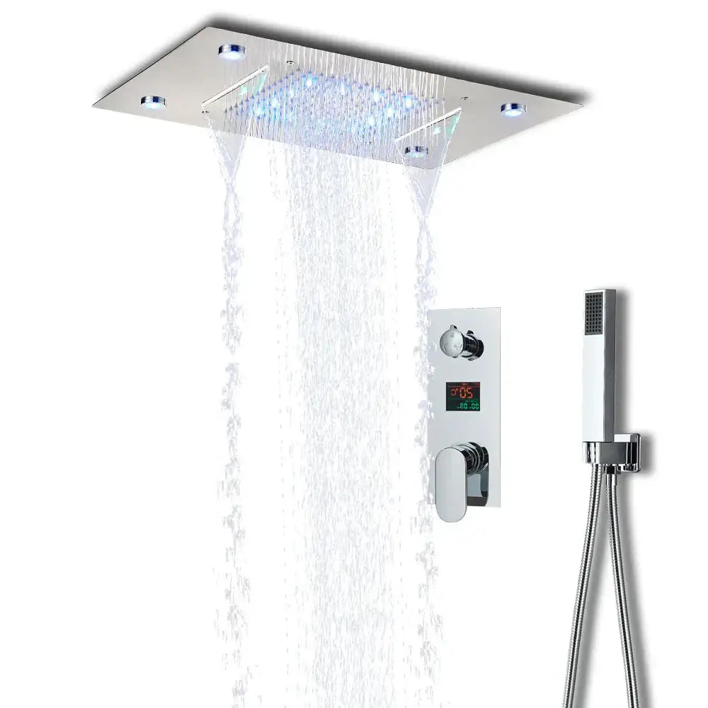 Black LED Shower Set