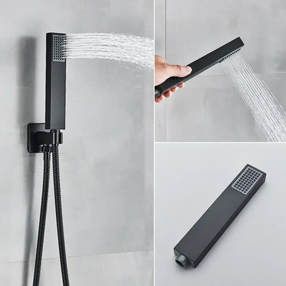 Black LED Shower Set
