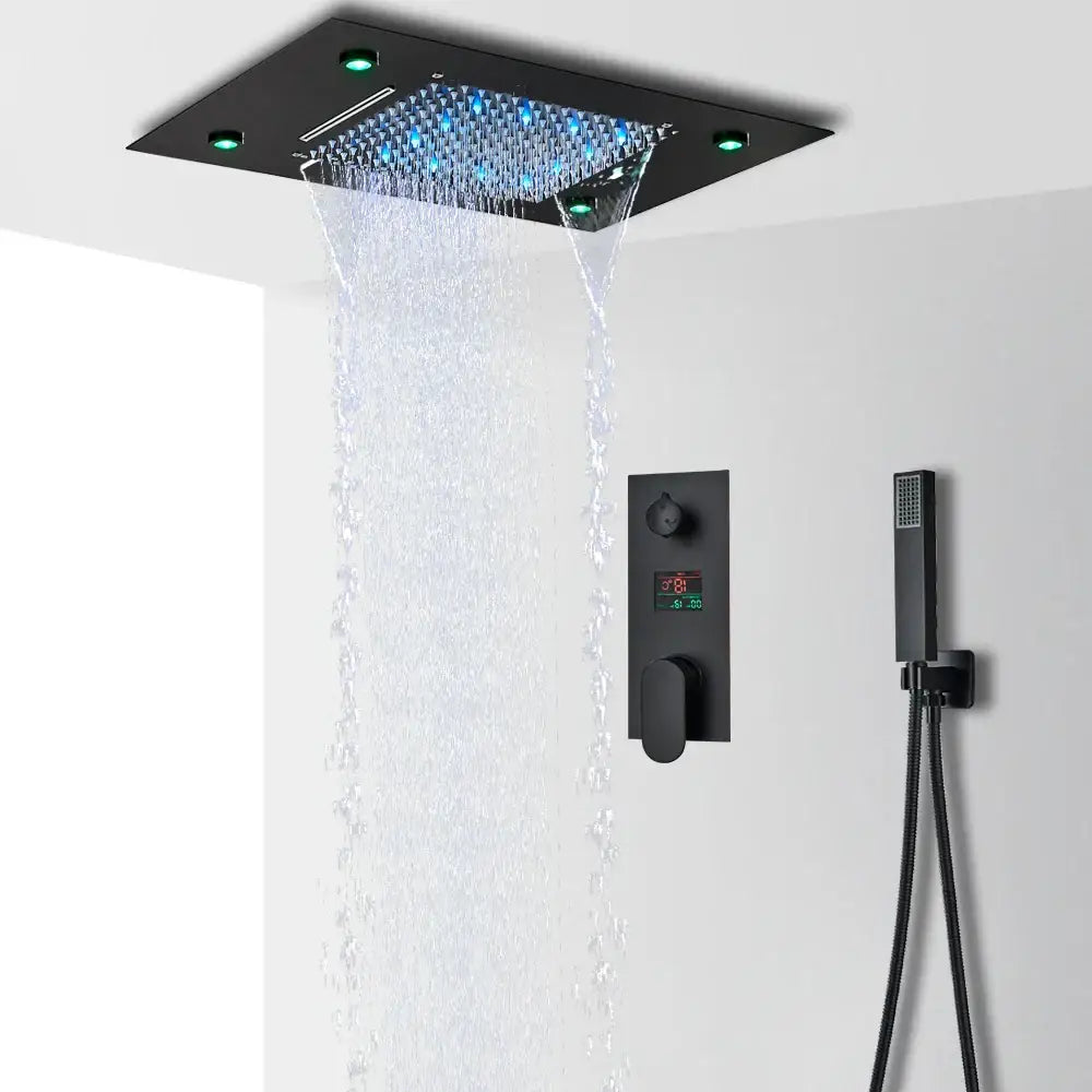 Black LED Shower Set