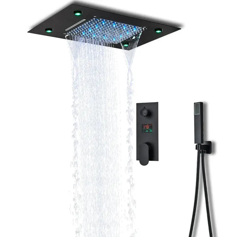 Black LED Shower Set