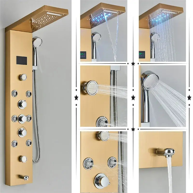 Black Chrome Shower Panel