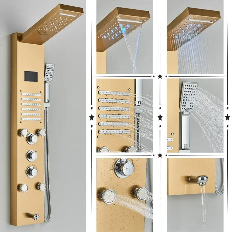Black Chrome Shower Panel