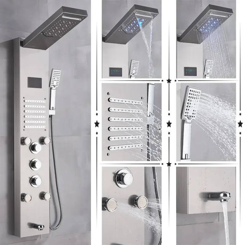 Black Chrome Shower Panel