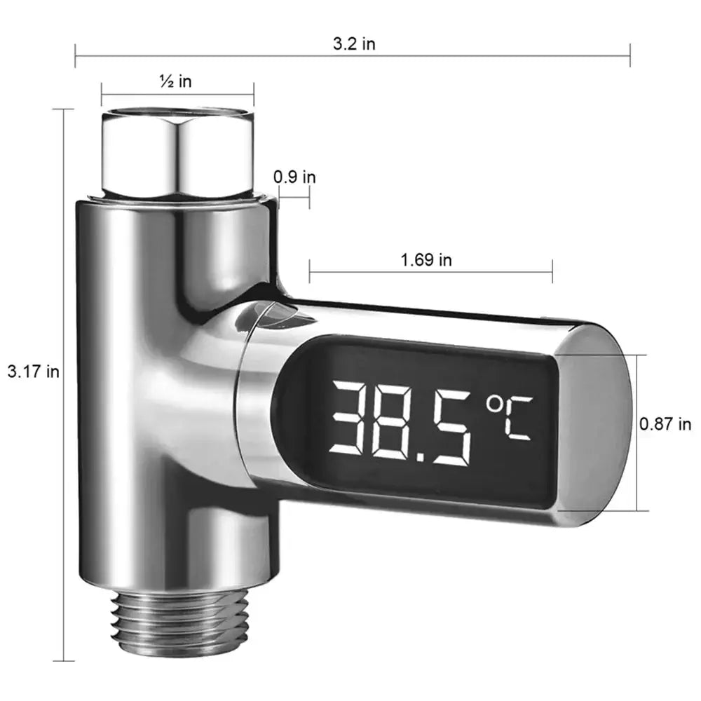 Chrome LED Shower Thermometer