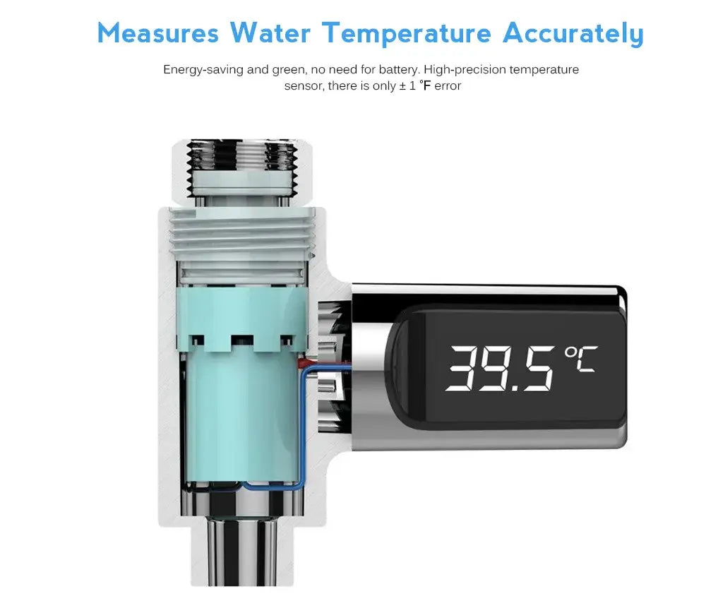 Chrome LED Shower Thermometer