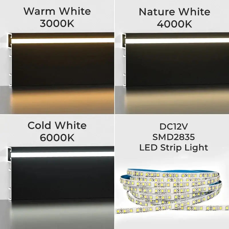 Black Aluminum Baseboard Light