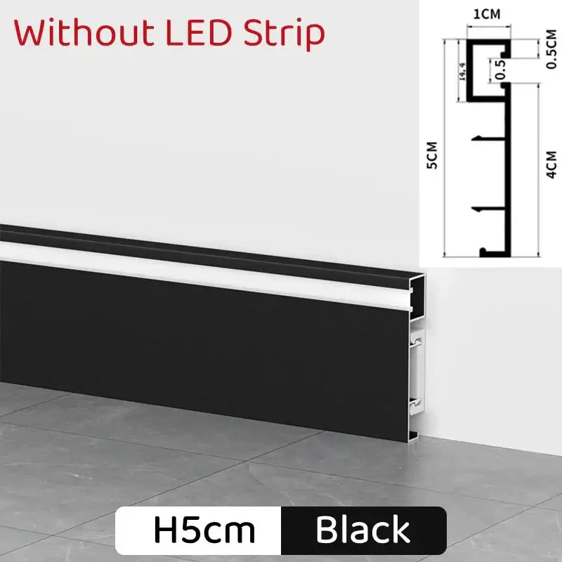 Black Aluminum Baseboard Light