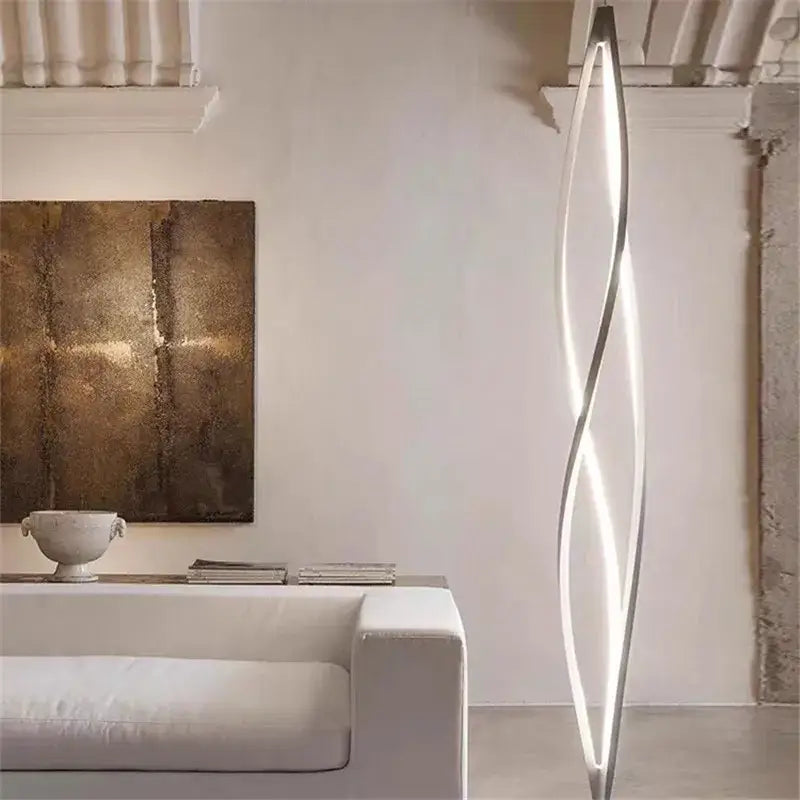 White Spiral Pendant Light Aluminum 120cm