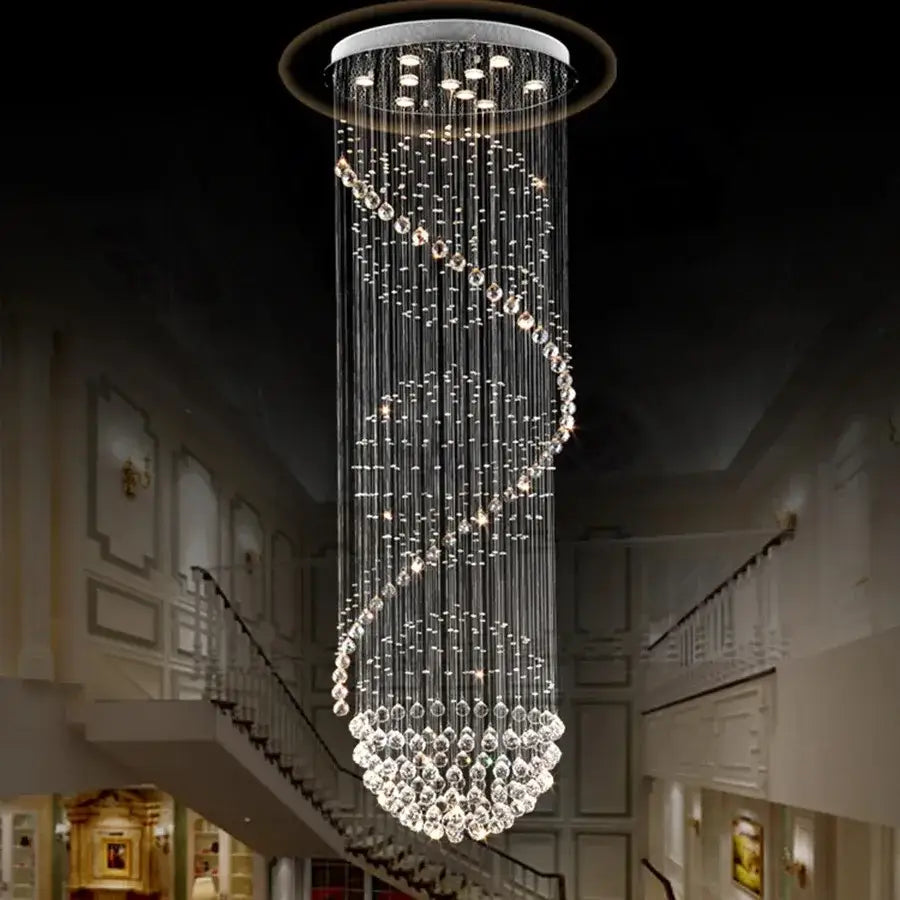 Chrome Spiral Chandelier