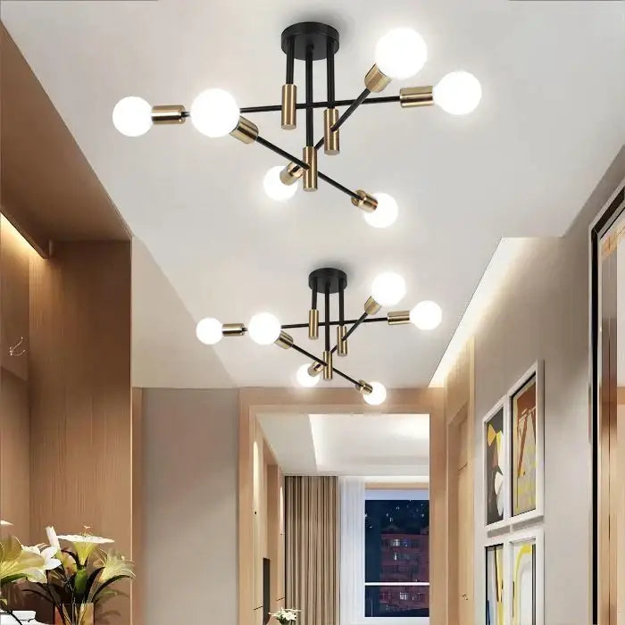 Black Brass Sputnik Chandelier