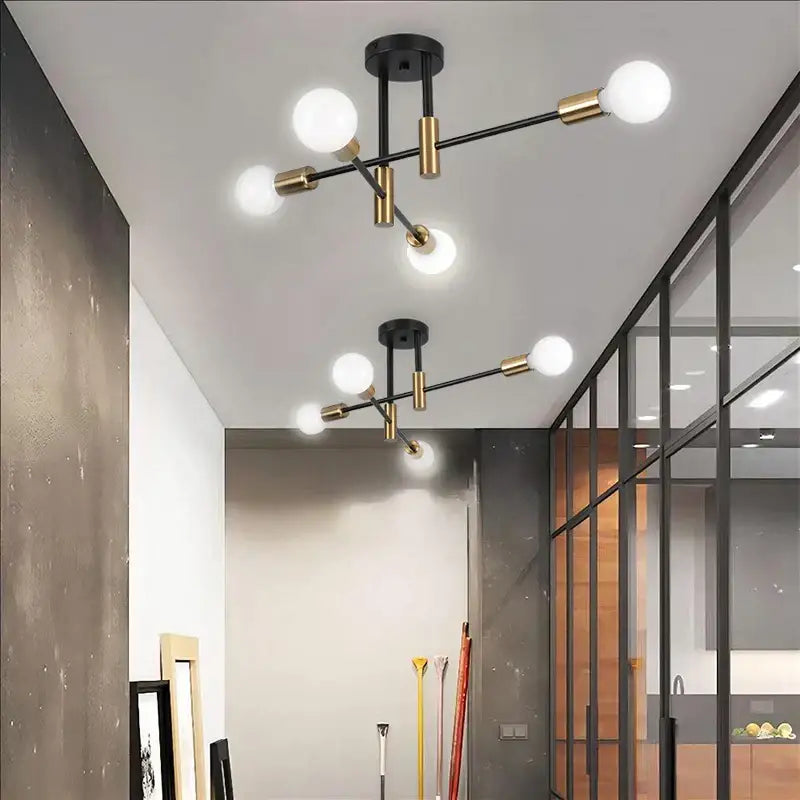 Black Brass Sputnik Chandelier
