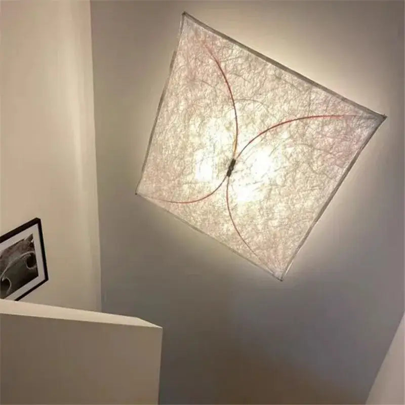 White Square Fabric Lamp