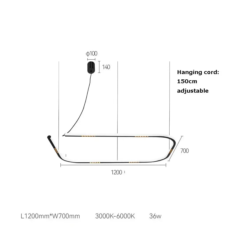 Black Square LED Chandelier Sensor Technology