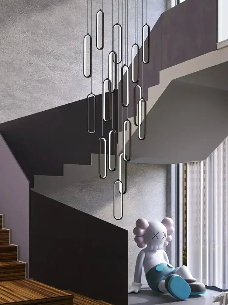 Gold Branch LED Chandelier 30-Head Staircase