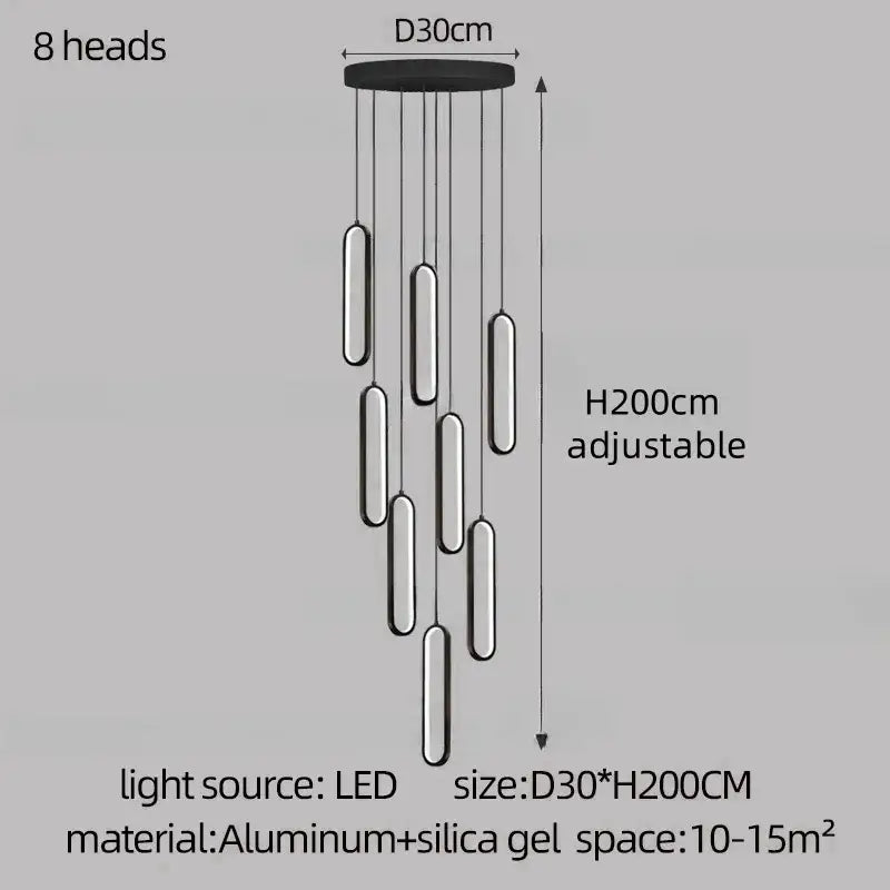 Gold Branch LED Chandelier 30-Head Staircase