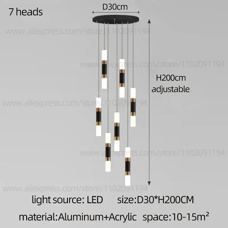 Black Staircase Pendant Light