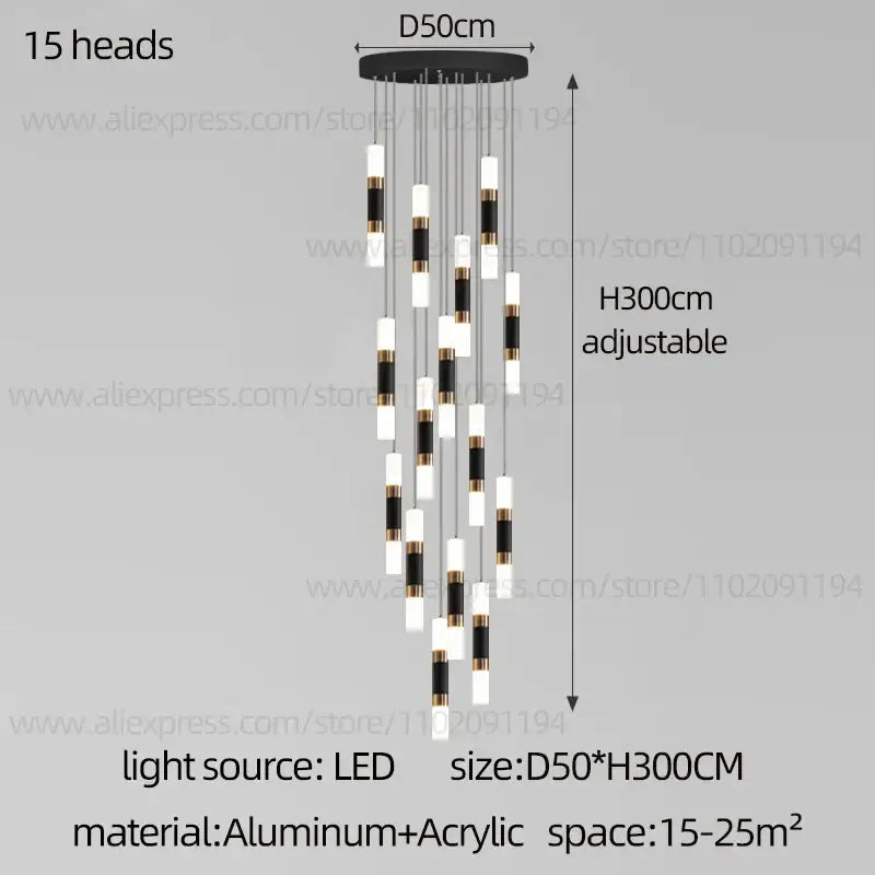 Black Staircase Pendant Light