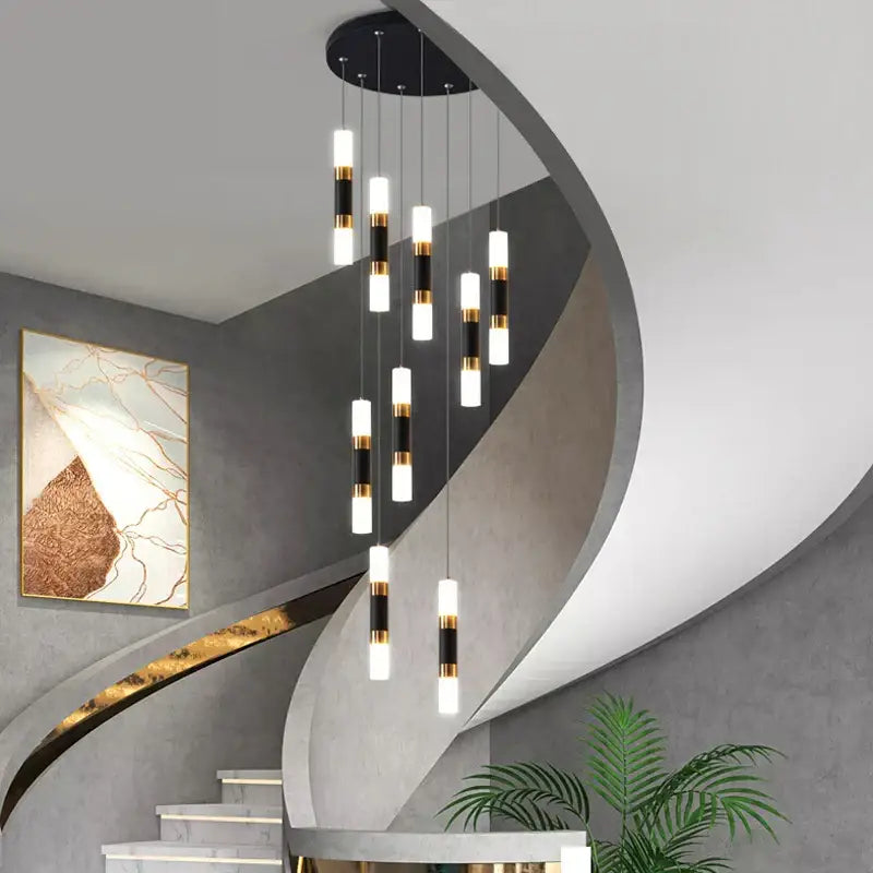Black Staircase Pendant Light
