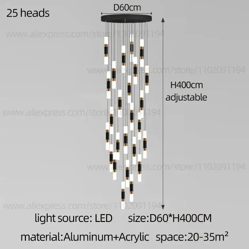 Black Staircase Pendant Light