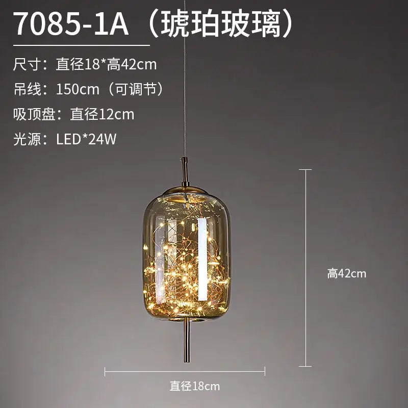 Golden Glass Starry Pendant
