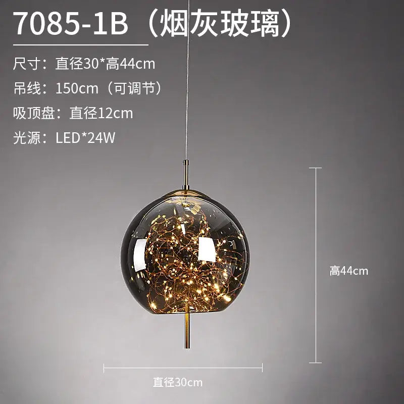 Golden Glass Starry Pendant