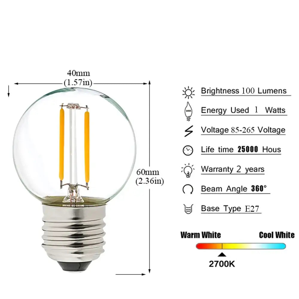 Warm White LED String Lights
