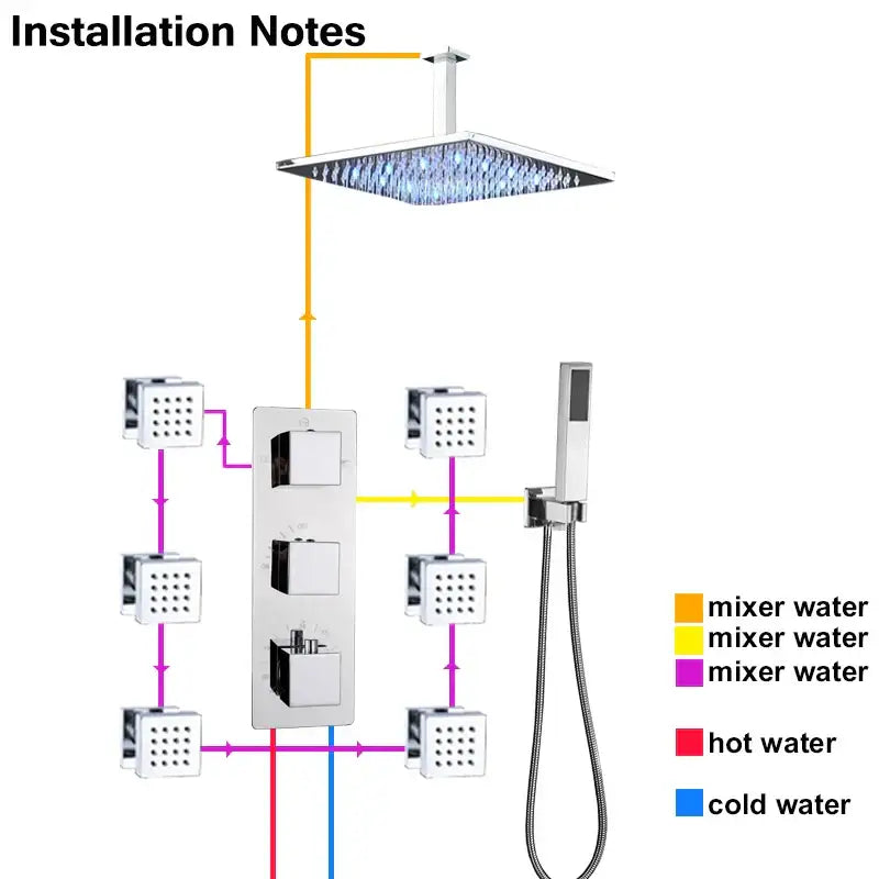 Chrome LED Shower Mixer