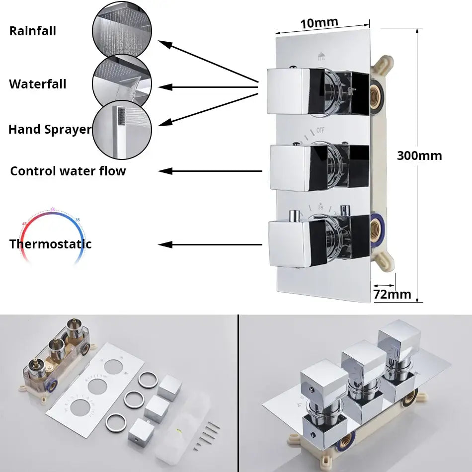 Chrome LED Shower Mixer