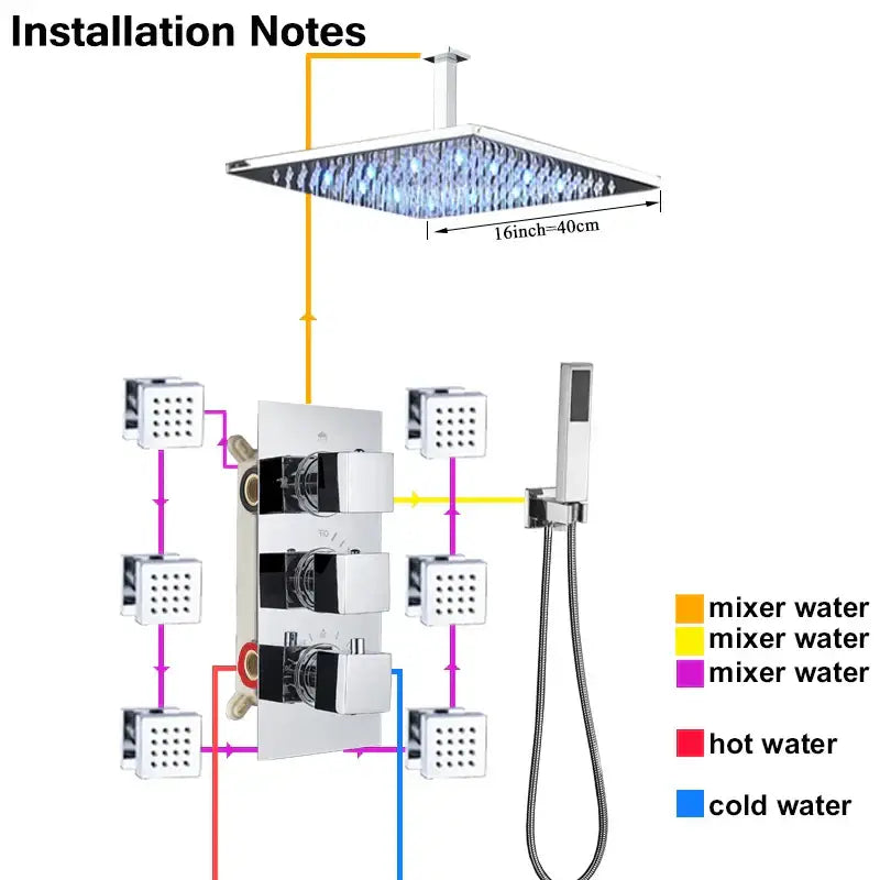 Chrome LED Shower Mixer