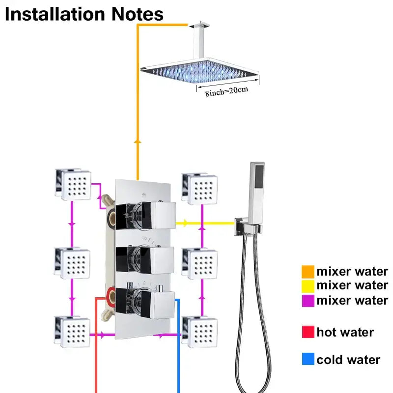 Chrome LED Shower Mixer