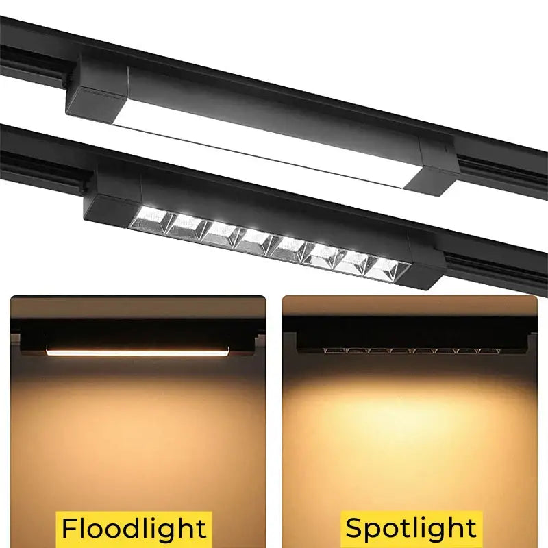 Black LED Track Light Rail Set Design
