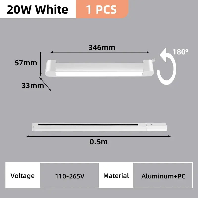 Black LED Track Light Set