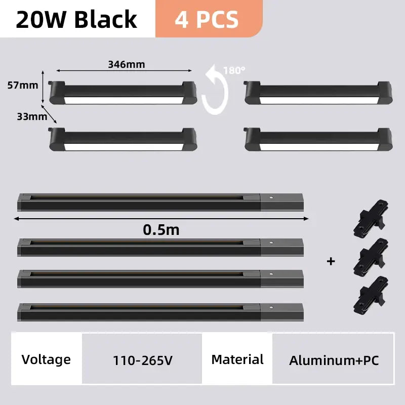 Black Track Light Set